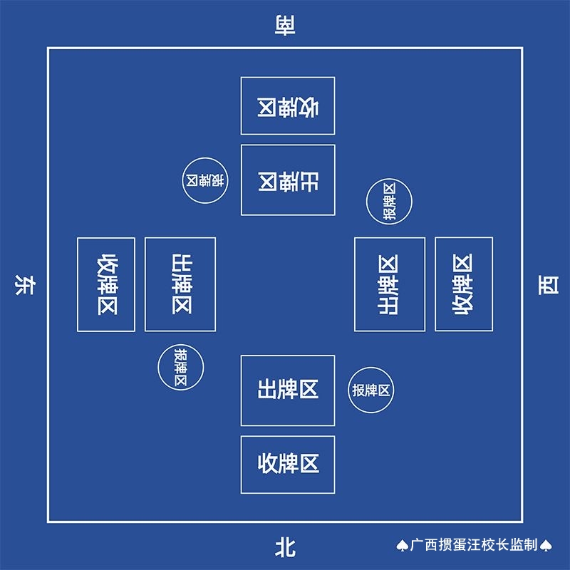 掼蛋比赛专用桌垫-蓝色